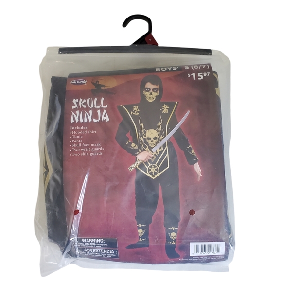 NWT Skull Ninja  Fun World Boy's Halloween Costume Size S (6/7) - Picture 11 of 13